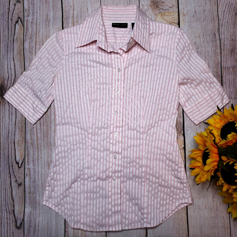 New York and Company Stretch Button Down XS